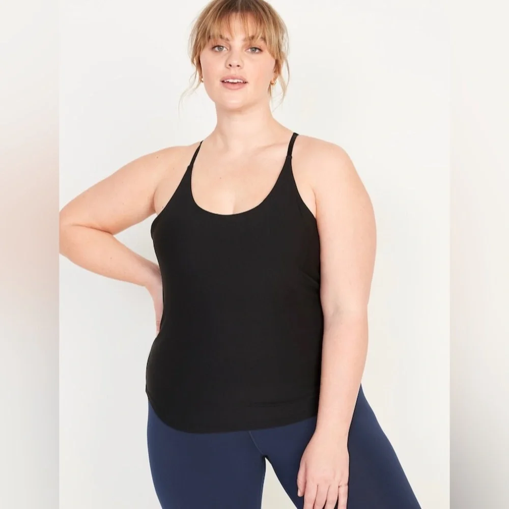 NWT! Black PowerLite LYCRA® ADAPTIV Racerback Shelf-Bra Tank Top - Multiple - Picture 8 of 9